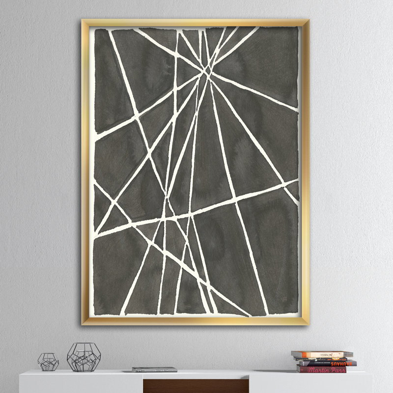 « minimal graphics ii », impression sur toile, H 46 po x l 36 po x P 1,5 po, Cadre doré