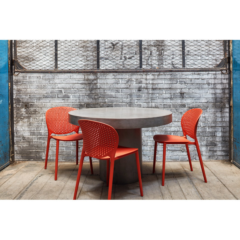 Bailey Stacking Patio Dining Chair, Light Gray