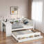 Lit de jour en bois avec couchette, tiroirs de rangement, tablettes latérales et bureau-813504217-813504219