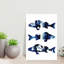 Art mural contemporain abstrait bleu marine-1119421436