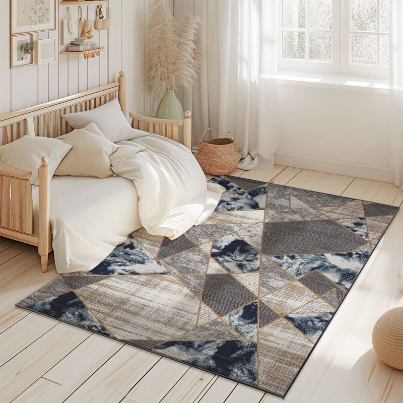 Tapis moderne abstrait abstrait Tabernash, Rectangle 7 pi 10 po x 10 pi 10 po
