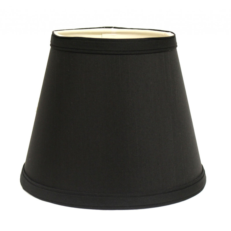 Abat-jour rigide incliné Shantung, H 8 po x l 12 po x P 12 po, Noir
