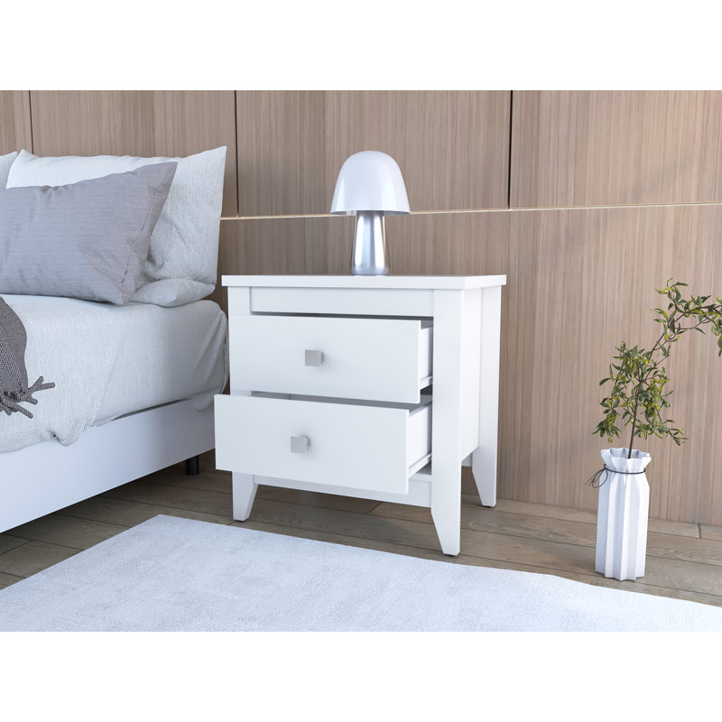 Stevonte 26.62'' W Metal Nightstand, White