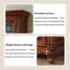 Armoire à vin en bois massif 51,18 ", présentoir en verre avec rangement en couches de grande capacité