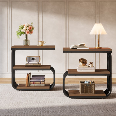 C-Shaped Side Table, 3-Tier Narrow End Table For Living Room by XDYZ
