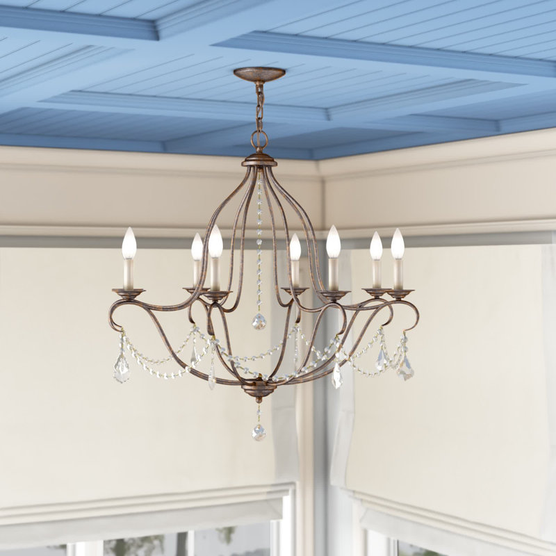 Alexsa 8 - Light Dimmable Classic / Traditional Chandelier, Venetian Golden Bronze