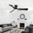 42 In. Black 3 Plywood Blades Flush Mount Standard Ceiling Fan With Full Spectrum Led Light And Remote