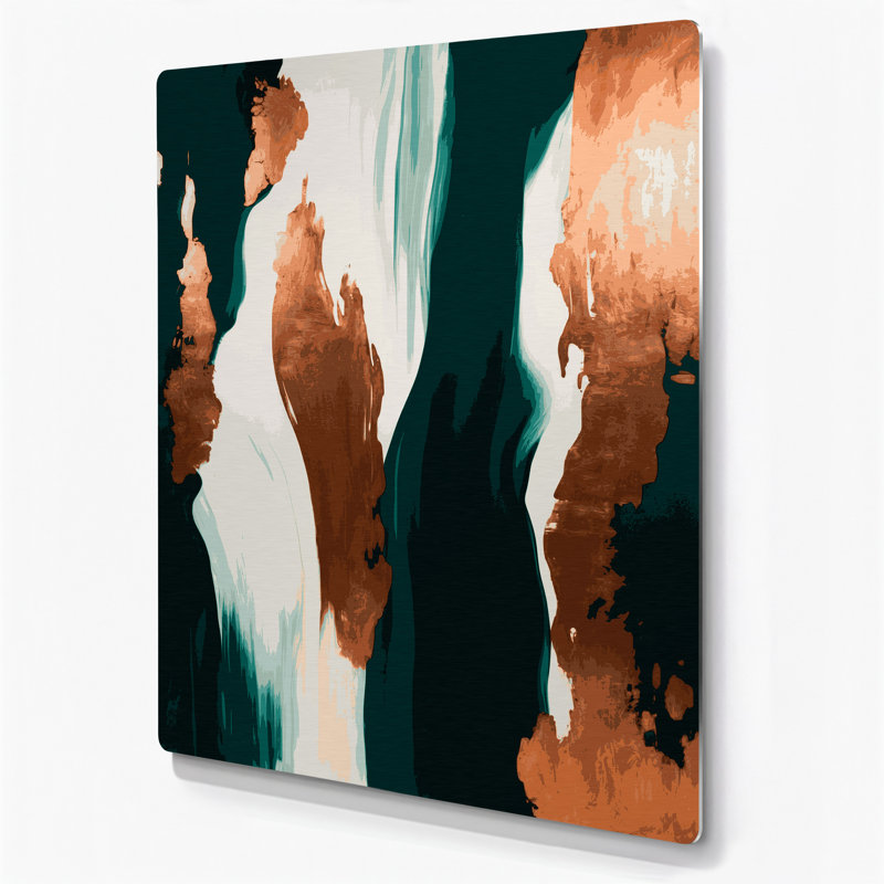 Abstrait couleur champ 65, art mural en métal bleu, H 16 po x l 20 po