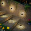 Lot de 2 lampes solaires d'extérieur en métal pour clôture et terrasse, motif mandala
