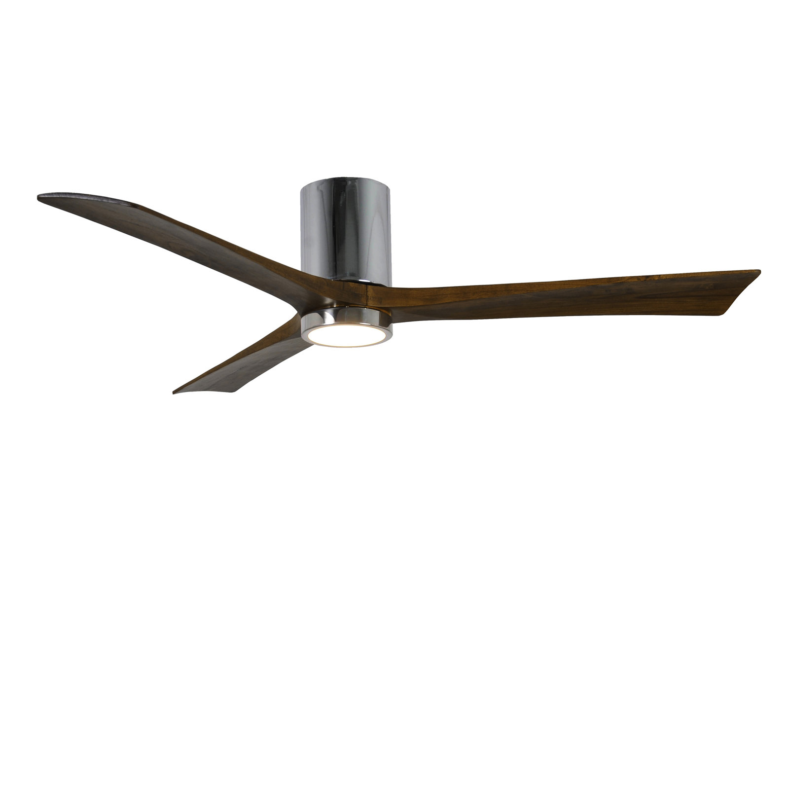 Olivier 3 Blade Ceiling Fan with LED Light Kit, Polished Chrome, Walnut, 60"