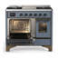 Majestic III Series 40 Inch Dual Fuel Range with 6 Sealed Burners, Griddle, in Mightnight Blue (Natural Gas, Chrome Trim)-765337245-765337246-765337235