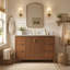 Ensemble de meuble-lavabo autoportant 48 po avec plateau en pierre reconstituée blanche et lavabo simple Ausme Asheville-846153689