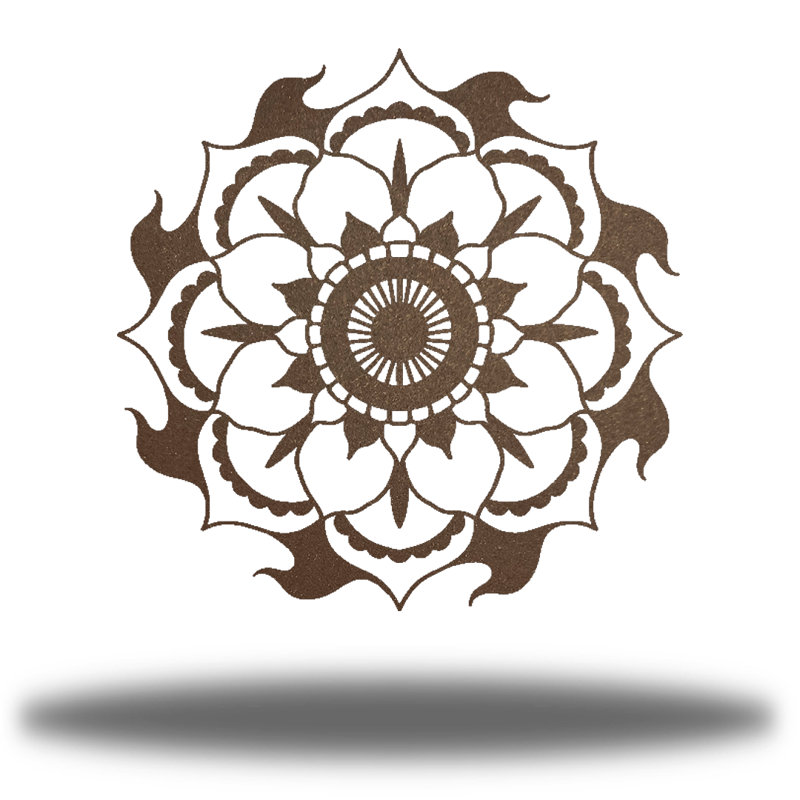 Décoration murale Mandala, H 30 po x l 30 po x P 0,06 po, Rouille