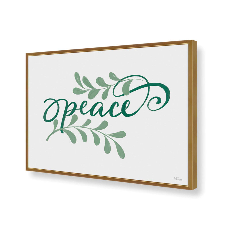 Peace by Cat Thurman Designs Art Print, 32 W x 24 H, Gold, Framed Print