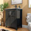 Meuble-lavabo moderne noir avec lavabo en céramique, solution de rangement compacte