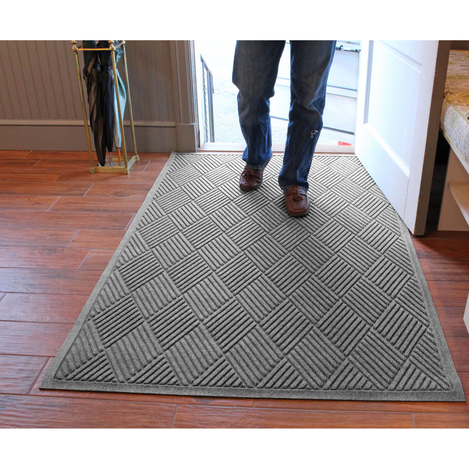 Waterhog Diamonds Indoor Outdoor Doormat, Bluestone, Rectangle 2'11" x 4'11"