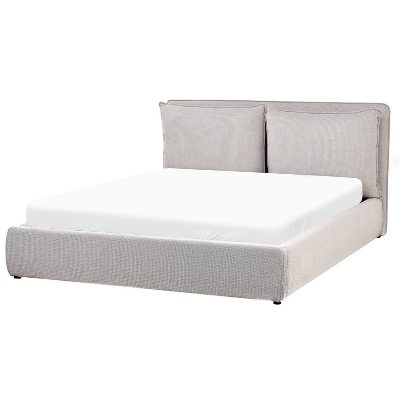 BAJONNA Upholstered Ottoman Storage Bed, Light Grey, European Kingsize (160 x 200 cm)