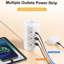 Tour multiprise avec veilleuse, 12 prises CA + 3 USB + 2 USB-C, rallonge de 10 pieds pour la maison, le bureau, le dortoir