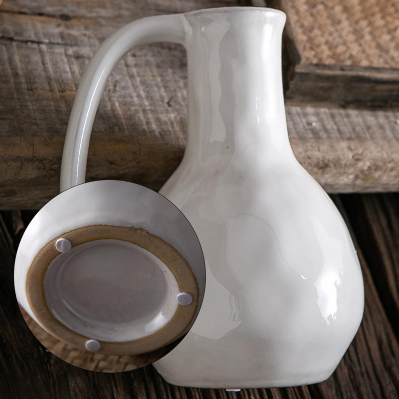 Vase en céramique avec grandes poignées, Blanc