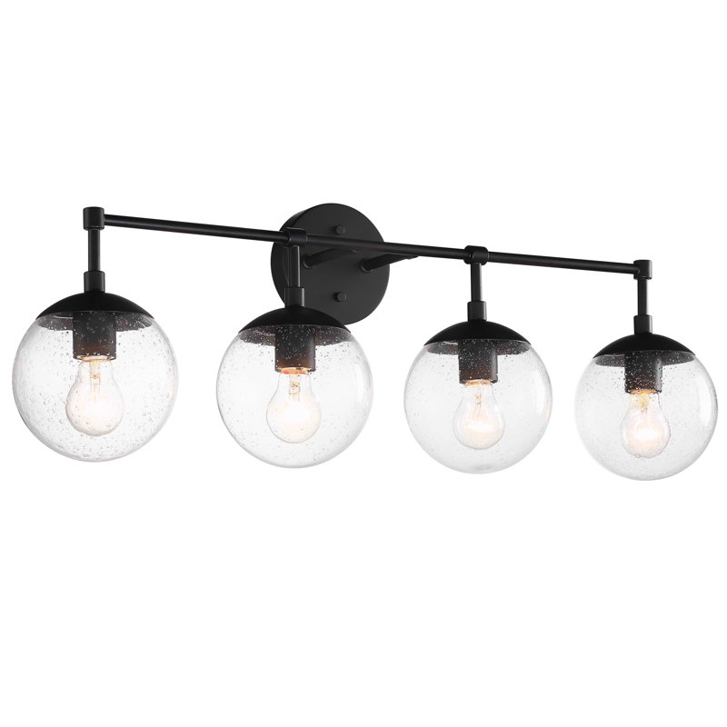 Éclairage de salle de bain à intensité variable 4 lumières Gracelyn, Noir