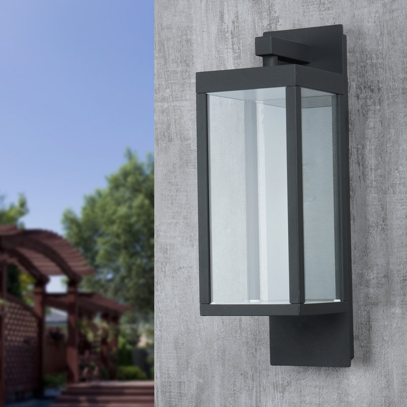2-Pack Outdoor Wall Sconce Exterior IP54 Waterproof LED Light Fixture Modern Wall Mount, Gray