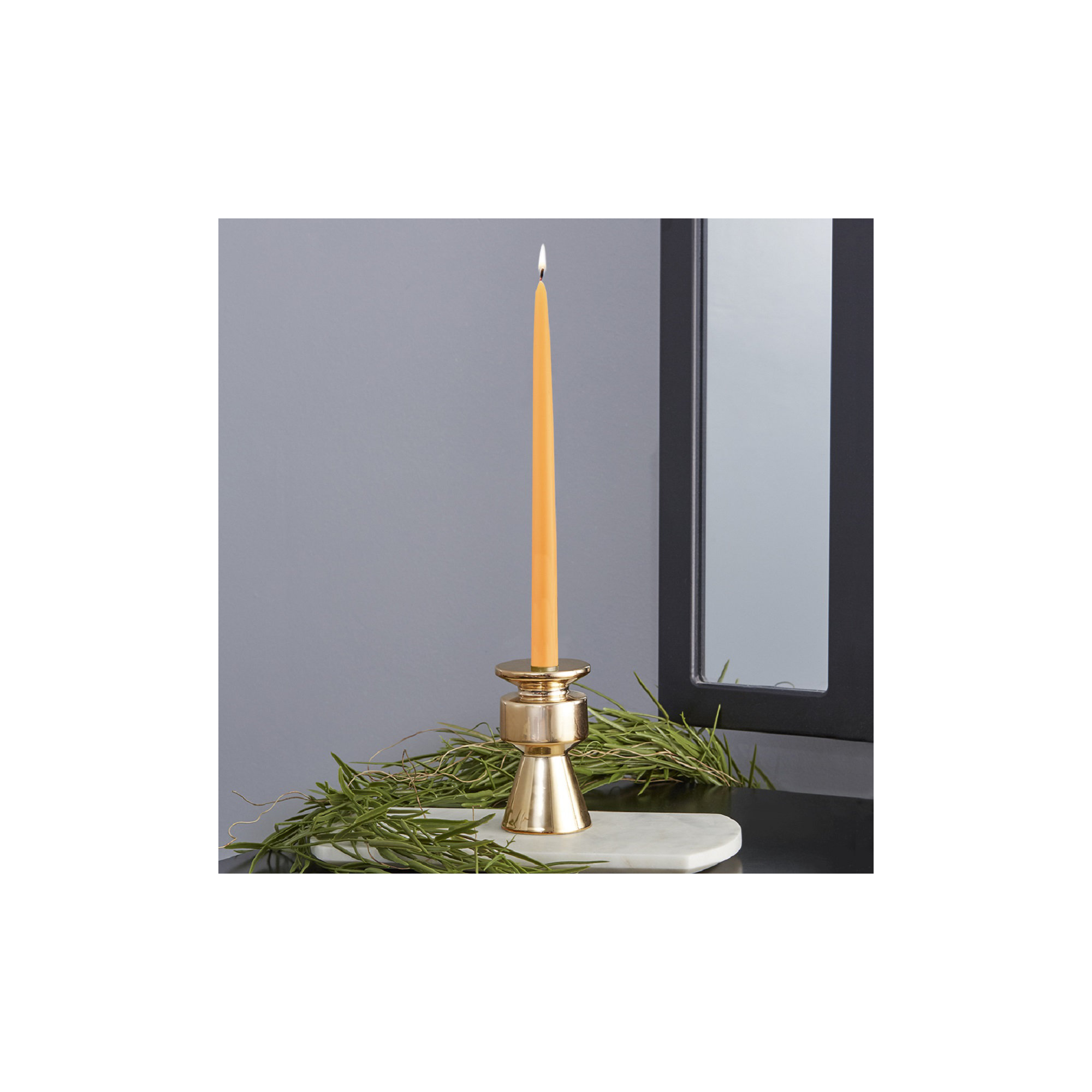 12 Piece Unscented Taper Candle Set, Butterscotch, 12" H x 0.88" W x 0.88" D