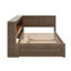 Lit de jour en bois pleine grandeur avec tablettes, DEL et lit gigogne-1434138184