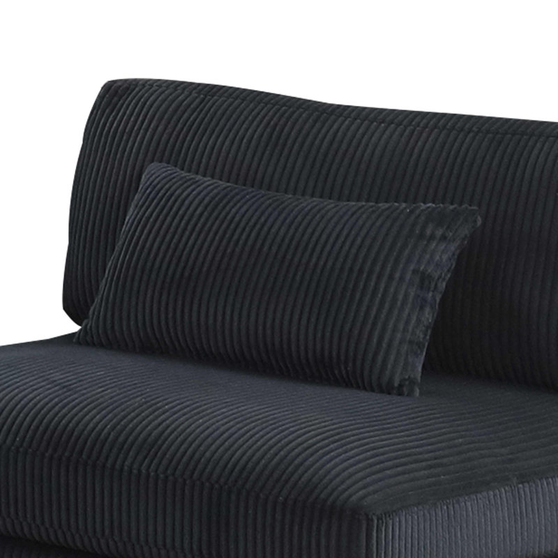 Chaise sans accoudoirs rembourrée de conception moderne minimaliste, Noir