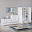 Tayce 4 Piece Bedroom Set (3 Drawer Bedside Chest X2, 5 Drawer Chest, 3 Door 2 Drawer Mirrored Wardrobe)-867540612