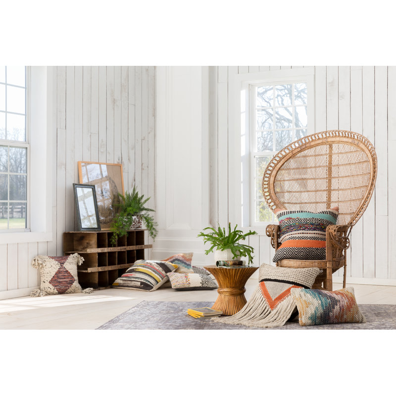 Multicolor Striped Cotton Blend Square Kids Pillow