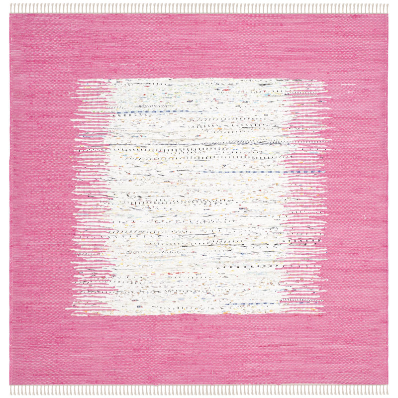 Paschall Hand Woven Cotton Rug, Square 4'