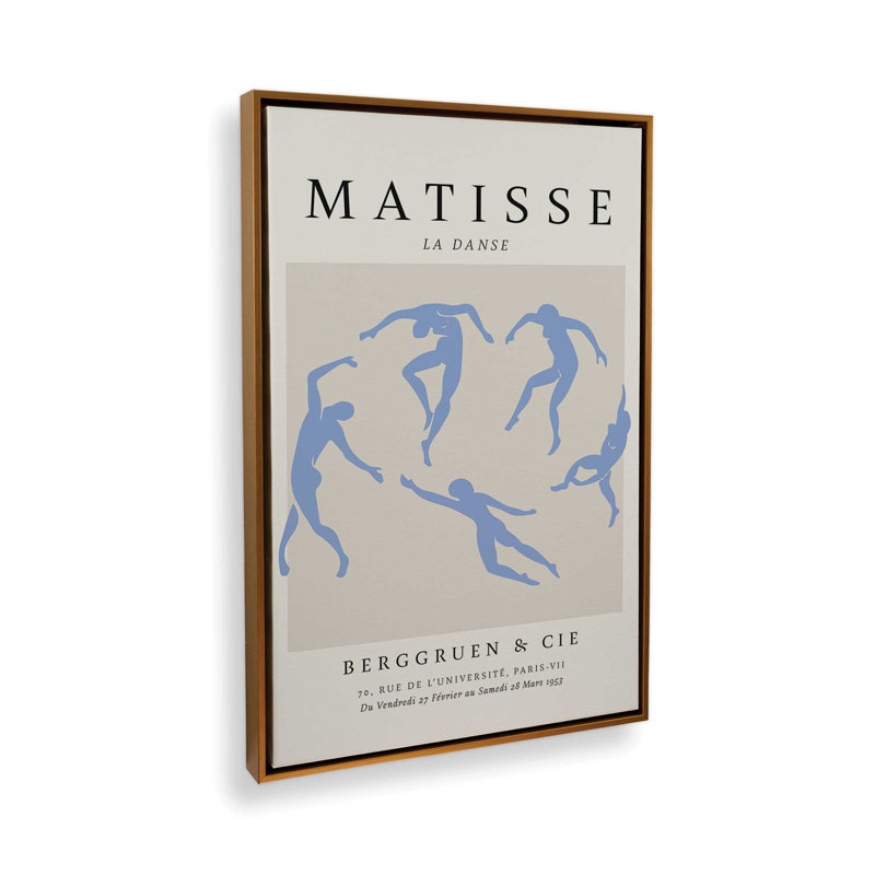 Affiche La Danse en bleu Matisse, H 30,75 po x l 20,75 po, Cadre flottant or poli