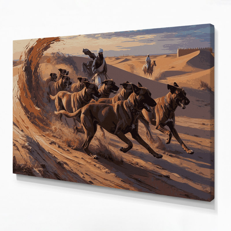 «Dogs Sloughi Brown», art mural sur toile, H 16 po x l 20 po