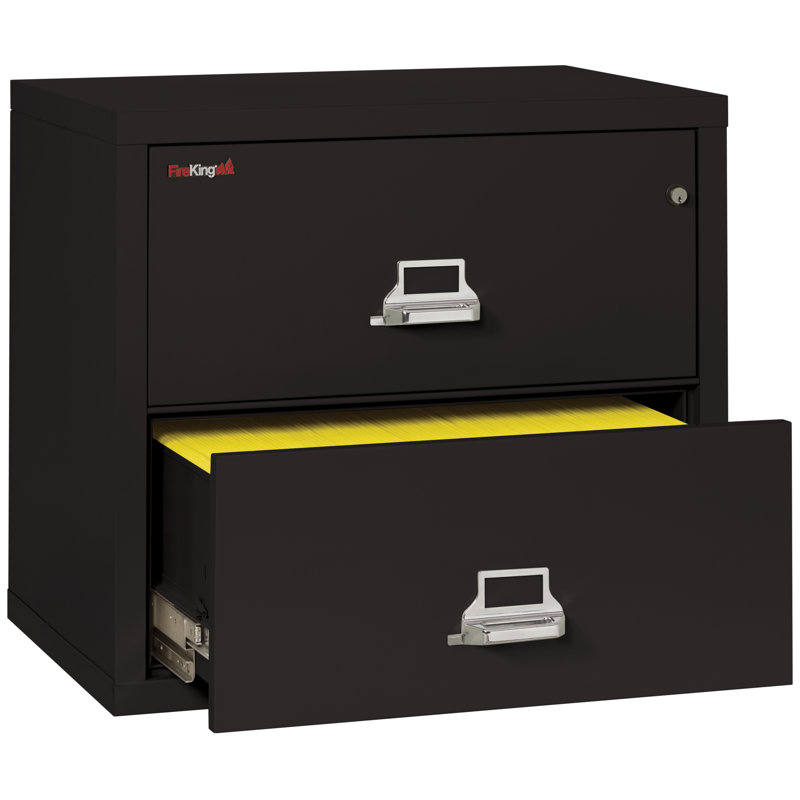 Fireproof 2 - Drawer File Cabinet, Black, Key Lock