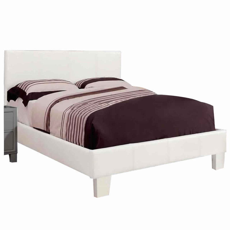 Sync Vegan Leather Bed, Queen, White