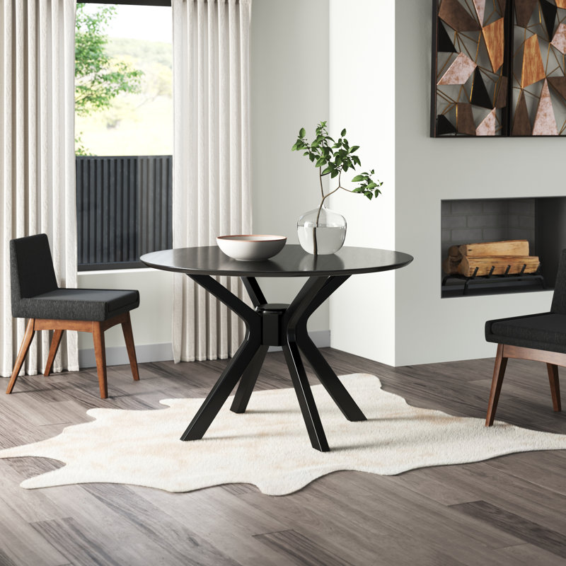 Pleasant Plains Round Dining Table, Black