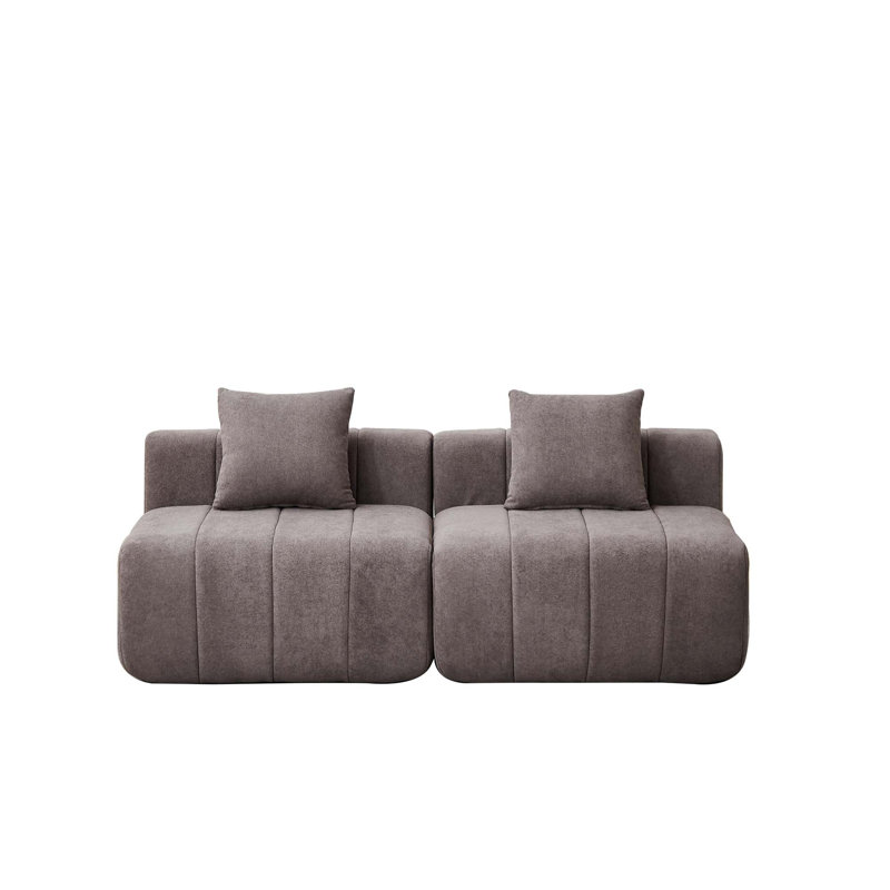 Canapé modulaire en chenille avec coussins