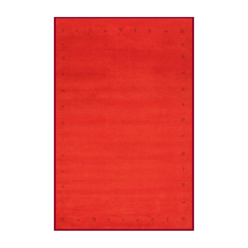 Tapis de zone orange contemporaine, Rectangle 2 pi x 3 pi