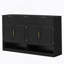Buffet avec 3 tiroirs et 4 portes, buffet de rangement avec tablette réglable et compartiments de rangement ouverts-1566769416