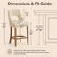 Ensemble de 2 tabourets de bar de style Mid-Century rembourrés 39,3 po Avenel-928245291