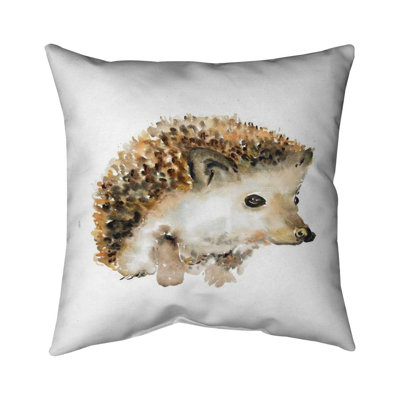 Watercolor hedgehog - 18"x18" Throw pillow cover - Poly twill - Print on demand