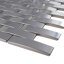 Carreau de mosaïque en acier inoxydable mat 11,23 po x 12,8 po Iron
