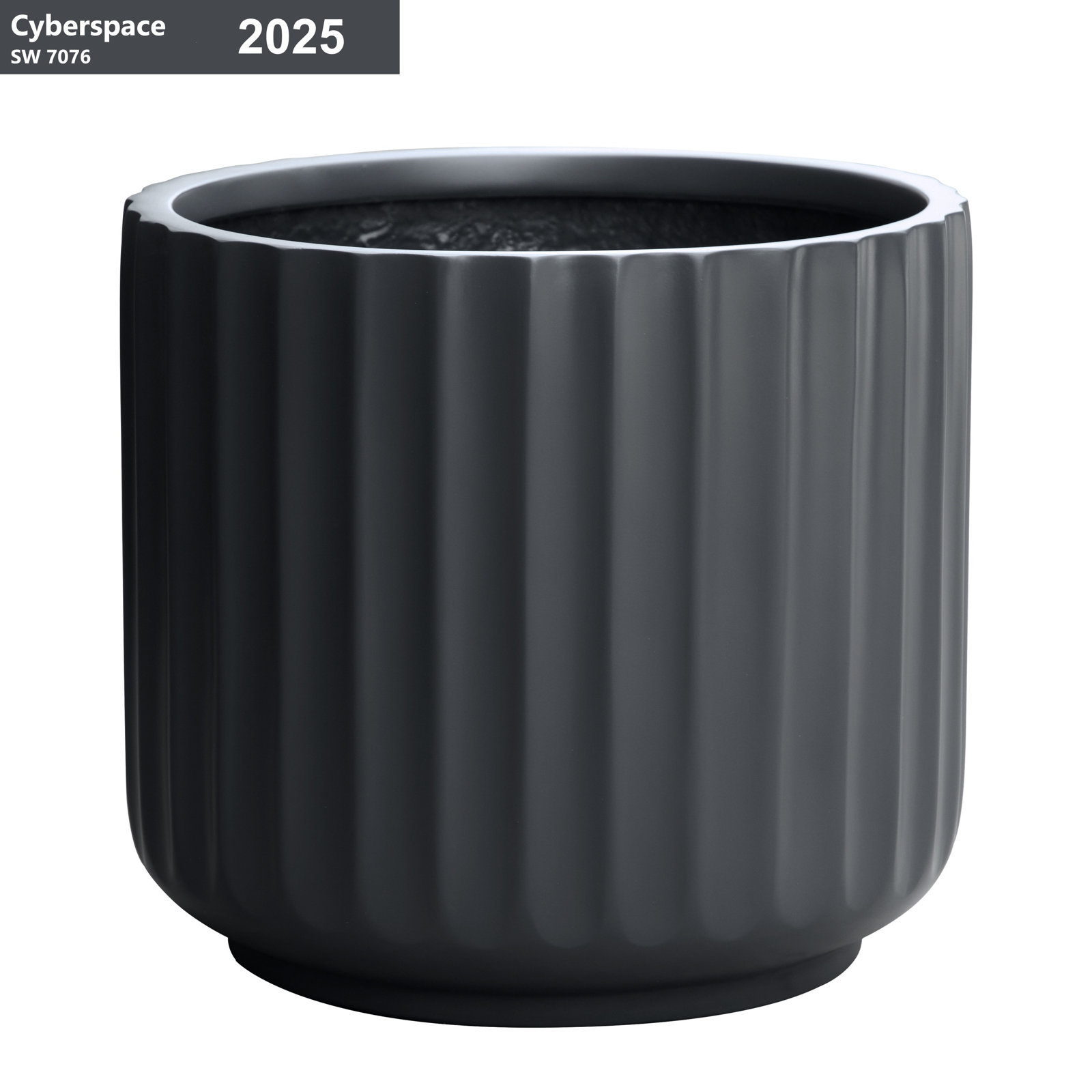 Allenville Fiberstone Planter, 15" H x 16.5" W x 16.5" D, Gray