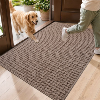 Grand paillasson intérieur et extérieur pour tapis, tapis antidérapant à profil bas lavable à la machine pour porte d'entrée arrière, entrée, jardin, cuisine