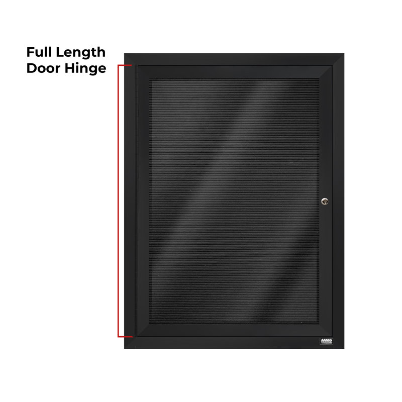 Tableau d'affichage mural fermé pour armoire d'annuaire, Noir thermolaqué, Un, H 24 po x l 18 po
