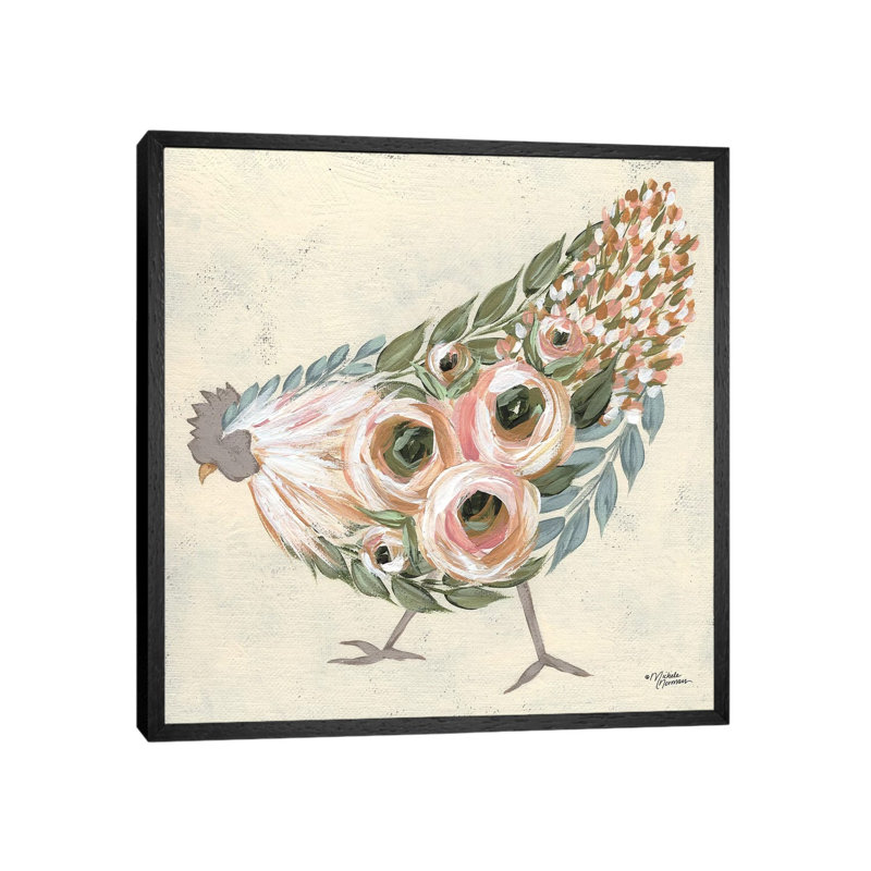 Astrid The Hen by Michele Norman - Print on Canvas, Black Framed, 66.04 cm H x 66.04 cm W
