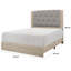 Lit standard touffeté en bois massif Yashira-525134119