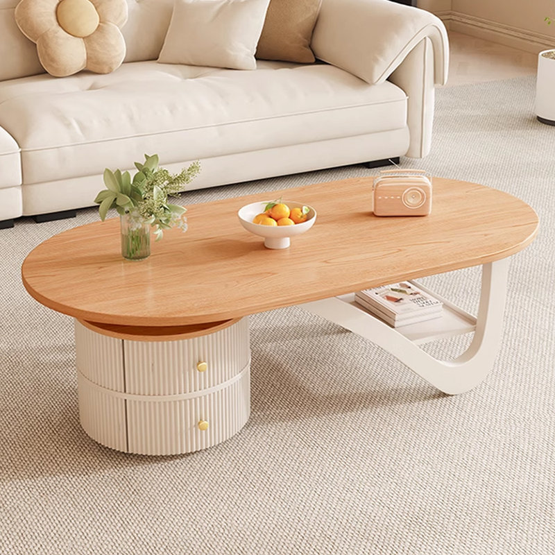 Table basse Luxury, Crème, crème, H 15,74 po x l 51,18 po x P 23,62 po