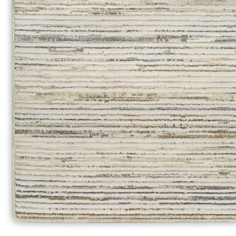 Calvin Klein CK078 Summit 2'2" x 10' Ivory Multicolor Modern Indoor Rug, Runner 2'2" x 10'