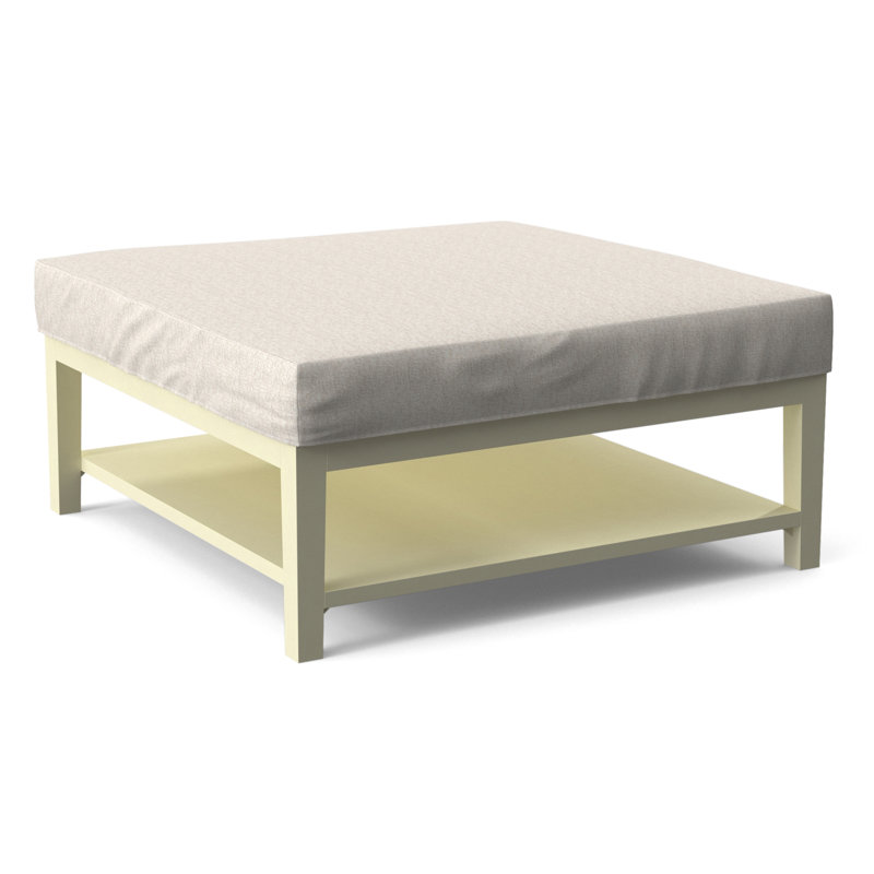 Hammond Square Ottoman, Snow Crypton Performance; 0884-91, Frost White Finish